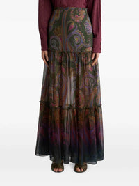 Etro Women Paisley-Print Silk Maxi Skirt