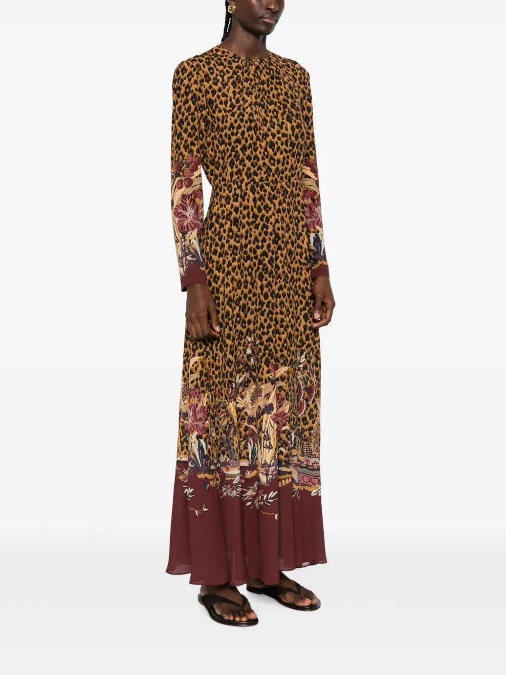 ETRO Etro Women Leopard-Print Maxi Dress With Floral Trim.