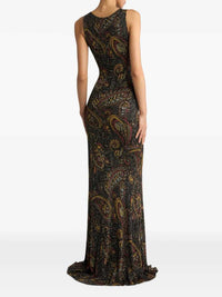 ETRO Etro Women Ribbed Maxi Dress With Paisley Floral Pattern