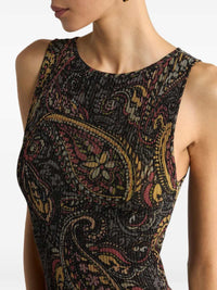 ETRO Etro Women Ribbed Maxi Dress With Paisley Floral Pattern