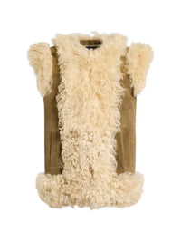 ETRO Etro Women Shearling Vest With Peacock Embroidery