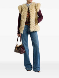 ETRO Etro Women Shearling Vest With Peacock Embroidery