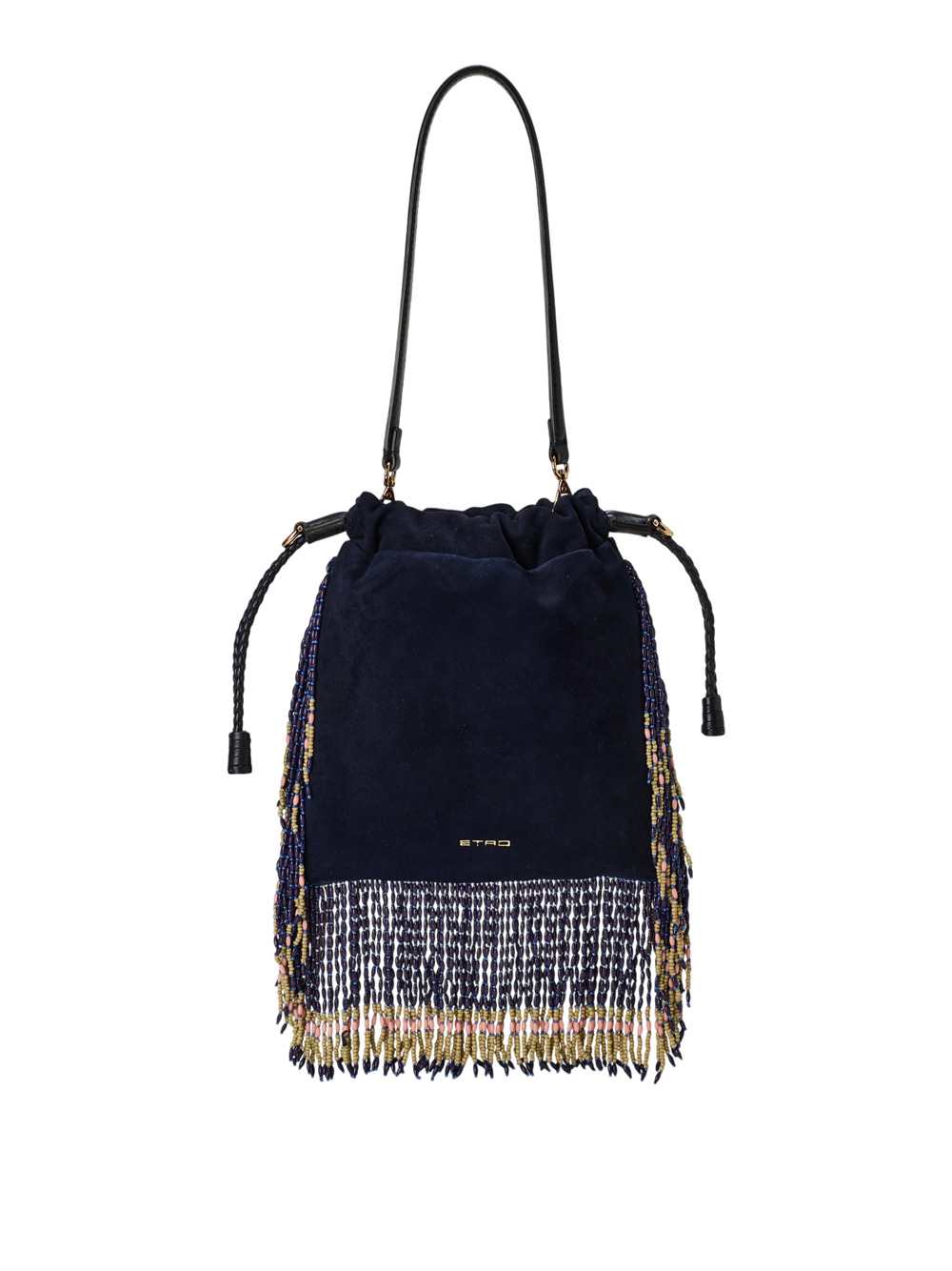 Etro Women Small Kalispera Suede Bag With Floral Embroidery And Pearls