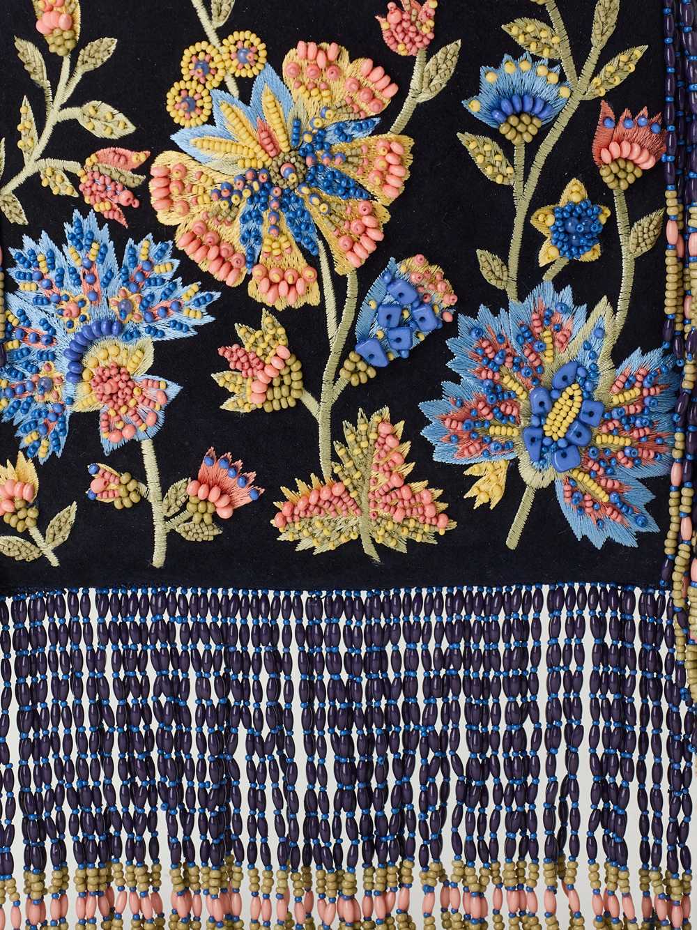Etro Women Small Kalispera Suede Bag With Floral Embroidery And Pearls