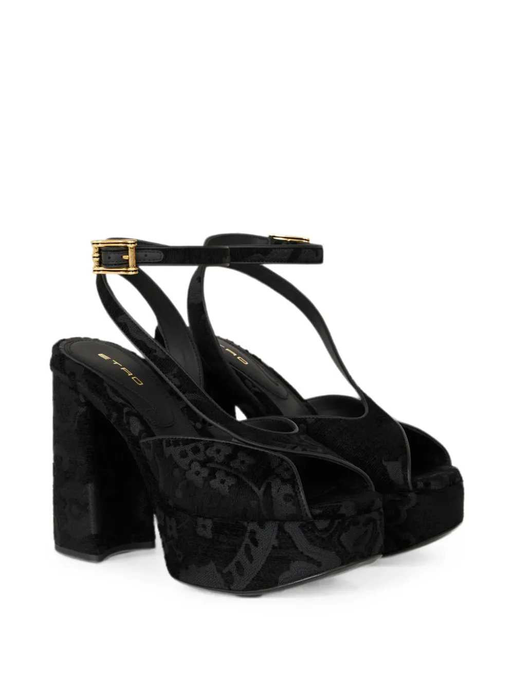 Etro Women Platform Sandals With A Paisley Jacquard Motif