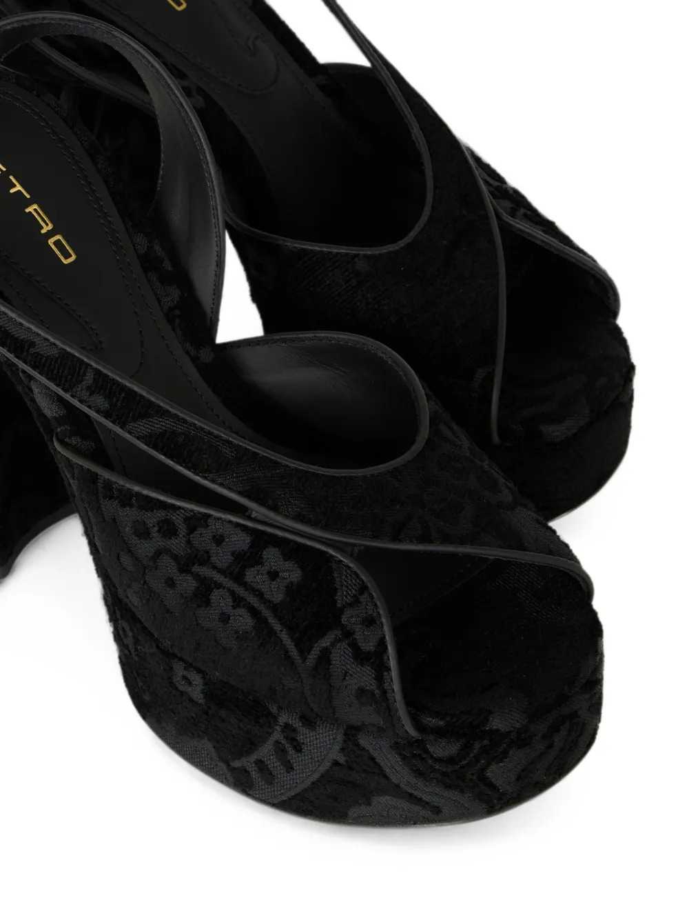 Etro Women Platform Sandals With A Paisley Jacquard Motif