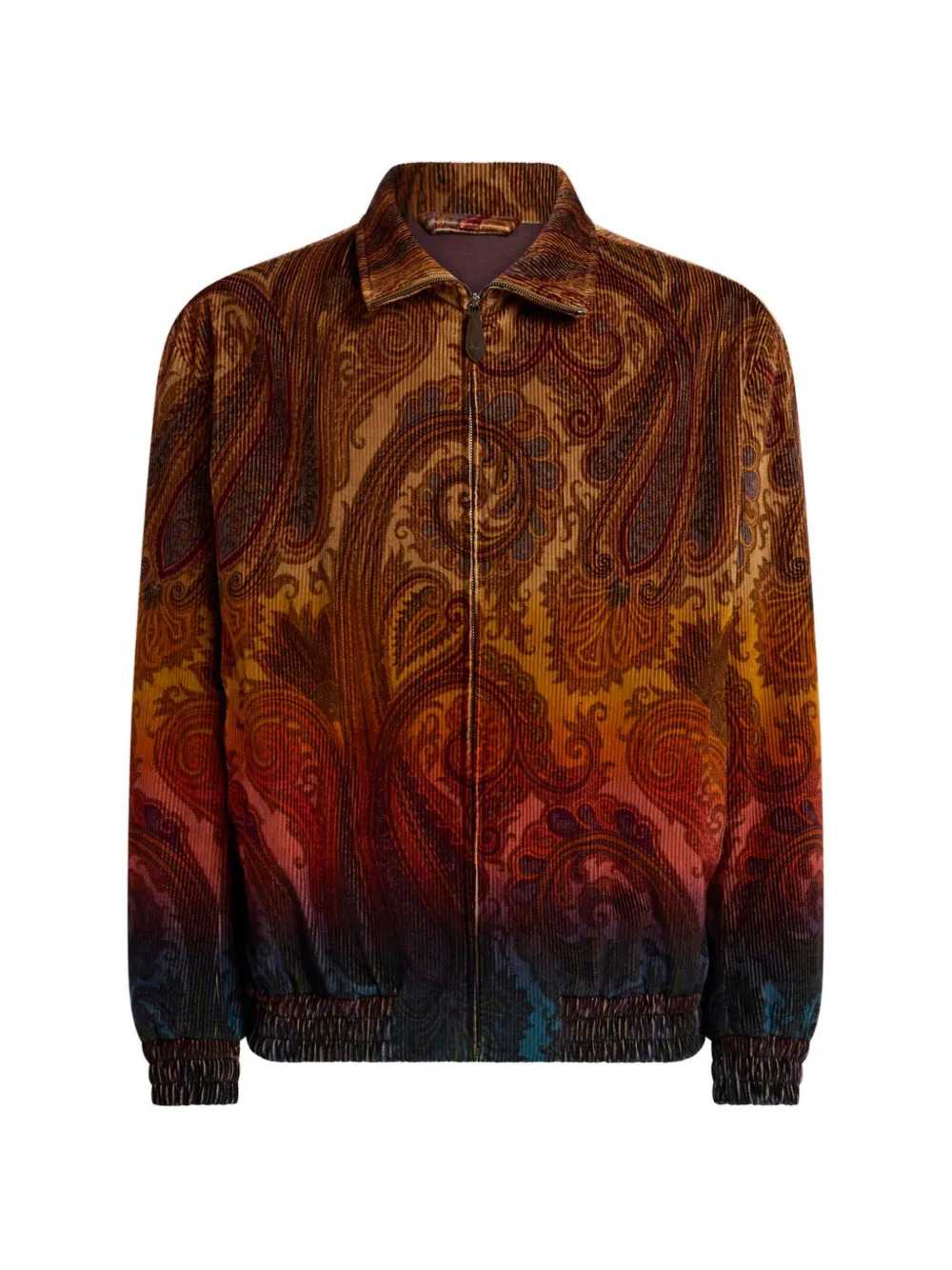 Etro Men Cotton Corduroy Jacket With Paisley Print