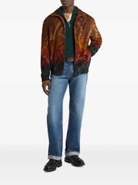 Etro Men Cotton Corduroy Jacket With Paisley Print
