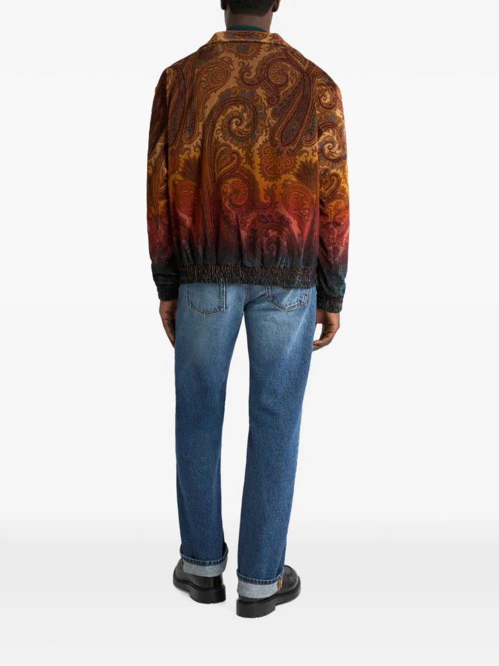 Etro Men Cotton Corduroy Jacket With Paisley Print