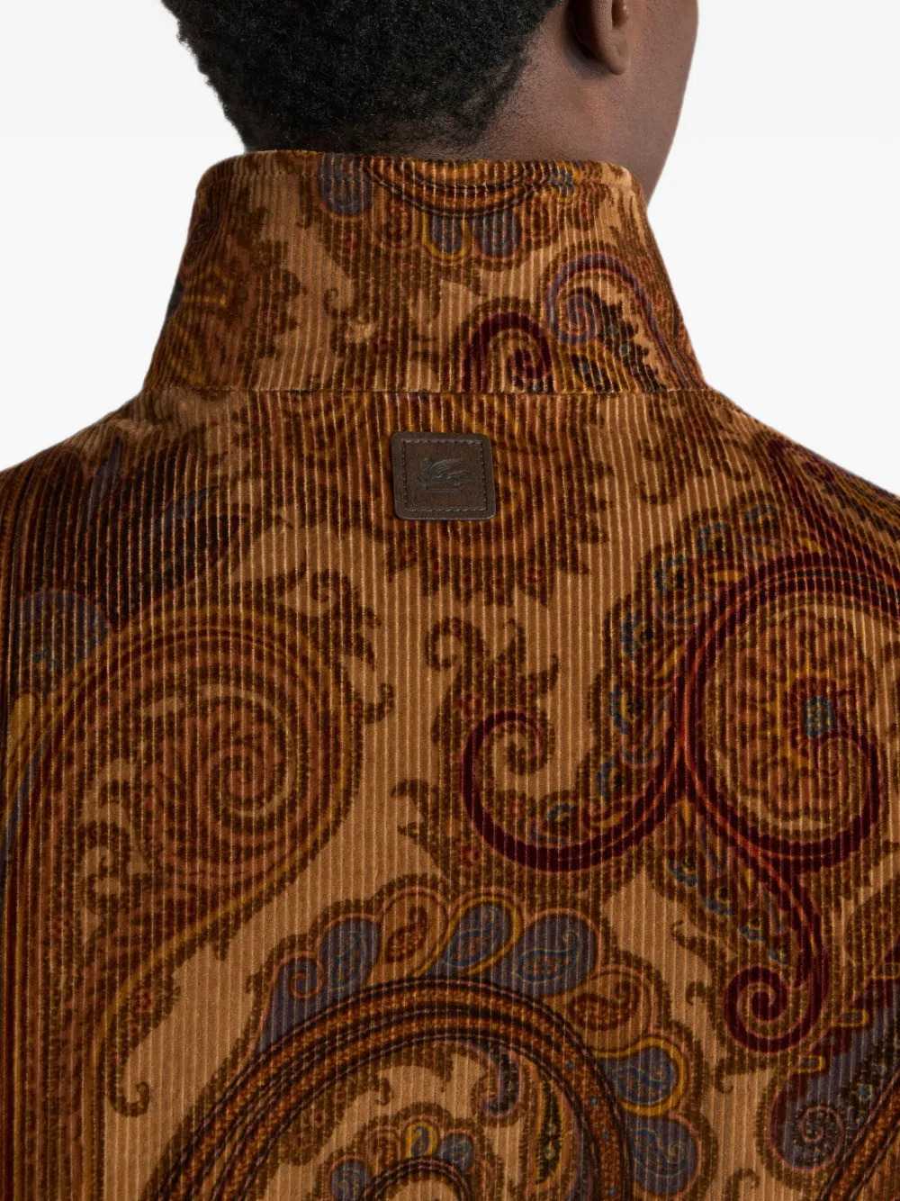 Etro Men Cotton Corduroy Jacket With Paisley Print