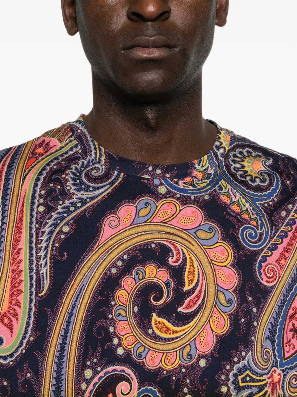 ETRO Etro Men Cotton Jersey T-Shirt With A Shaded Paisley Pattern