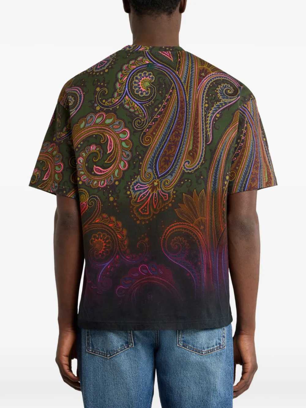 ETRO Etro Men Cotton Jersey T-Shirt With A Shaded Paisley Pattern