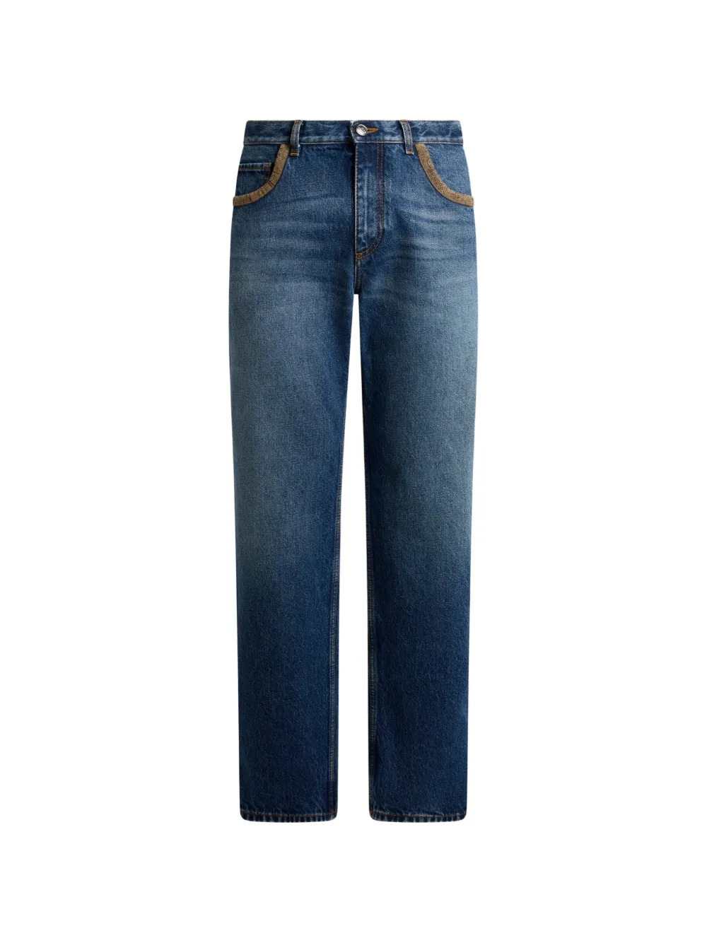 ETRO Etro Men Cotton Denim Jeans With Contrast Details And A Straight-Leg Cut