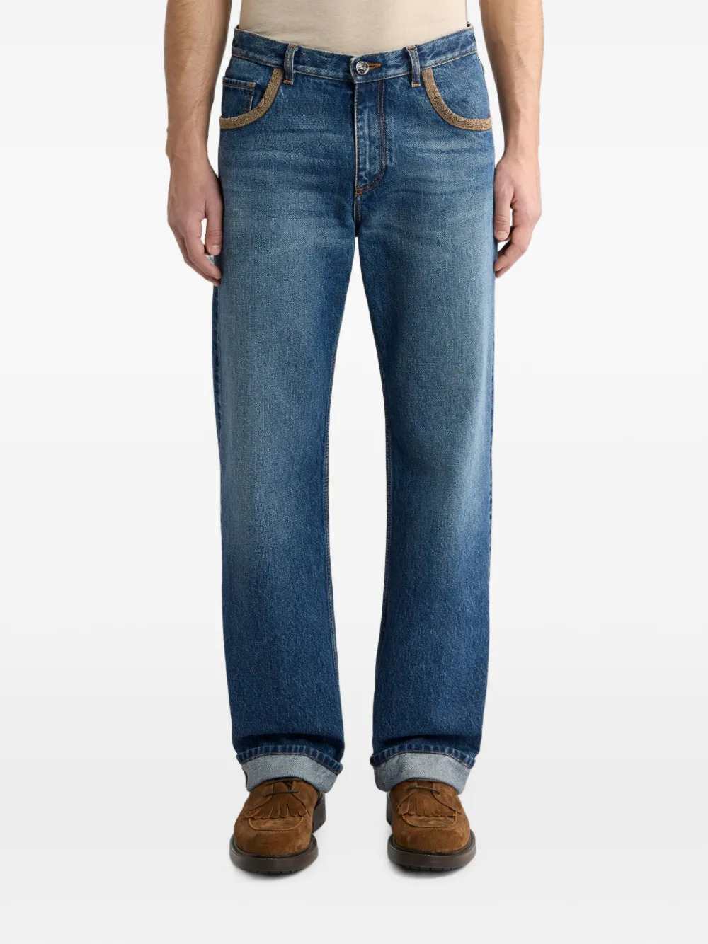 ETRO Etro Men Cotton Denim Jeans With Contrast Details And A Straight-Leg Cut