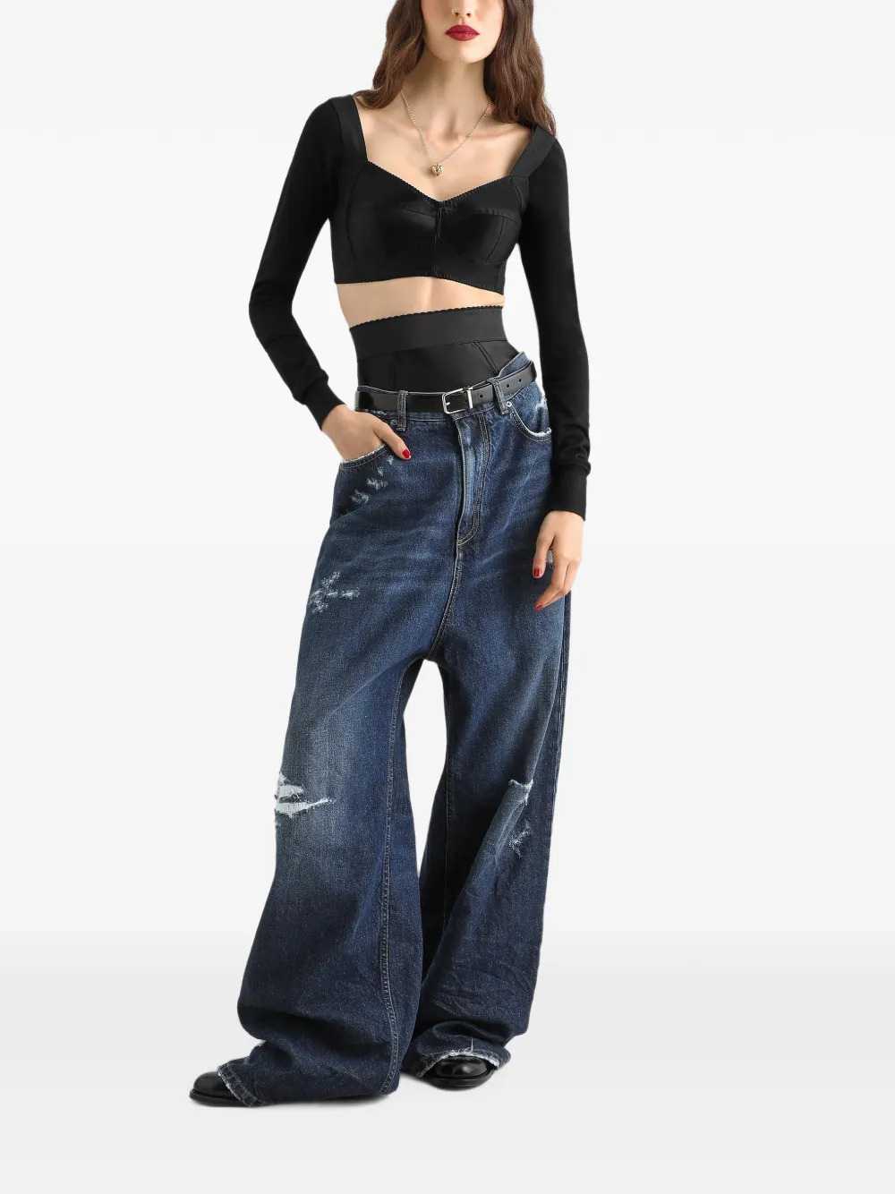 DOLCE & GABBANA Dolce & Gabbana Women Distressed-Effect Denim Trousers