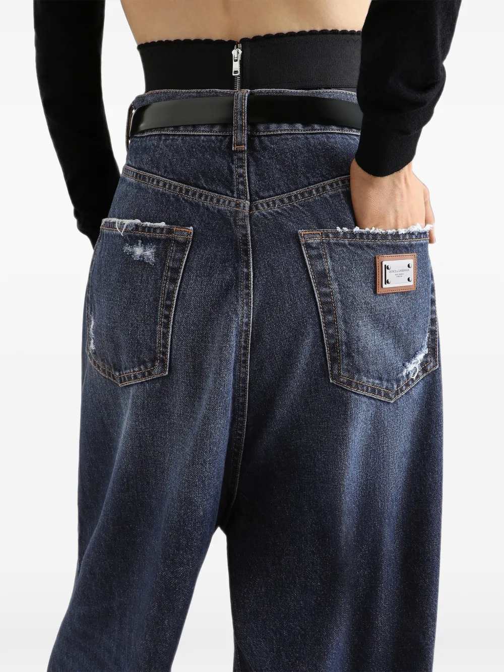 DOLCE & GABBANA Dolce & Gabbana Women Distressed-Effect Denim Trousers