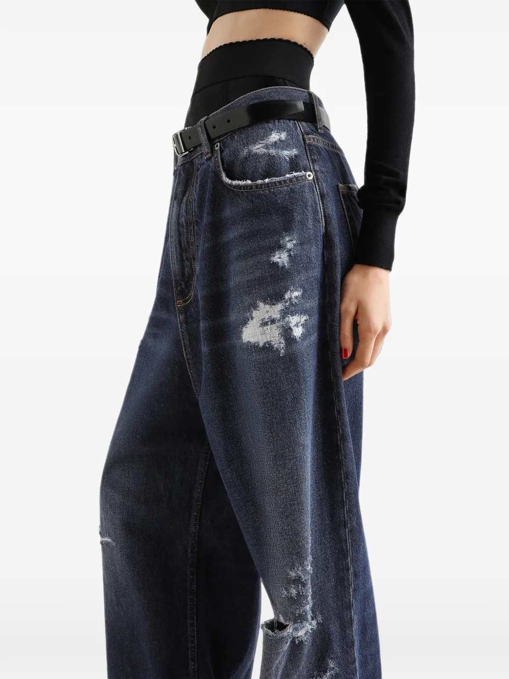 DOLCE & GABBANA Dolce & Gabbana Women Distressed-Effect Denim Trousers