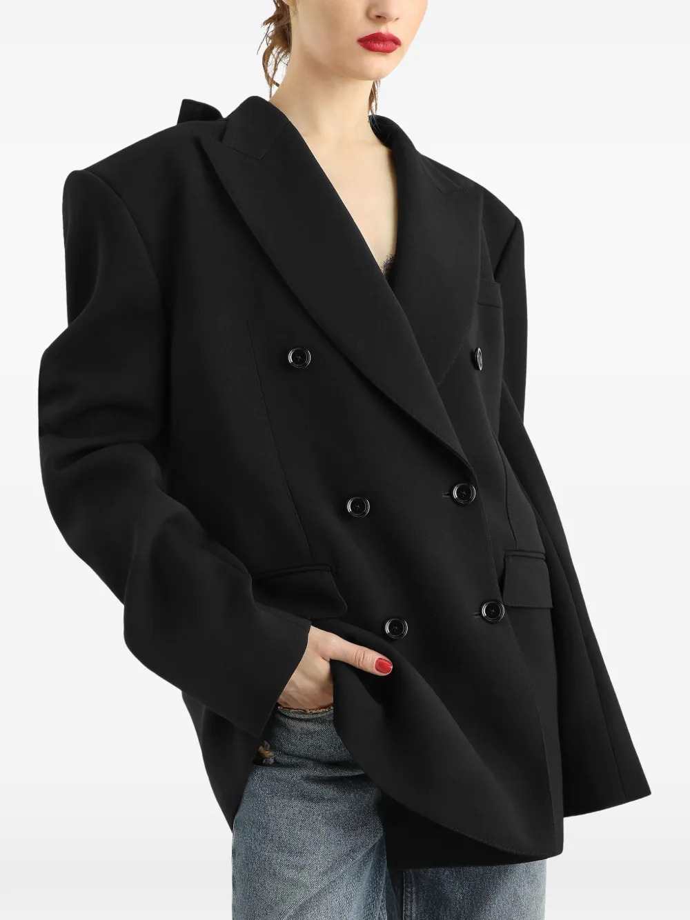 DOLCE & GABBANA Dolce & Gabbana Women Double-Breasted Wool Gabardine Jacket