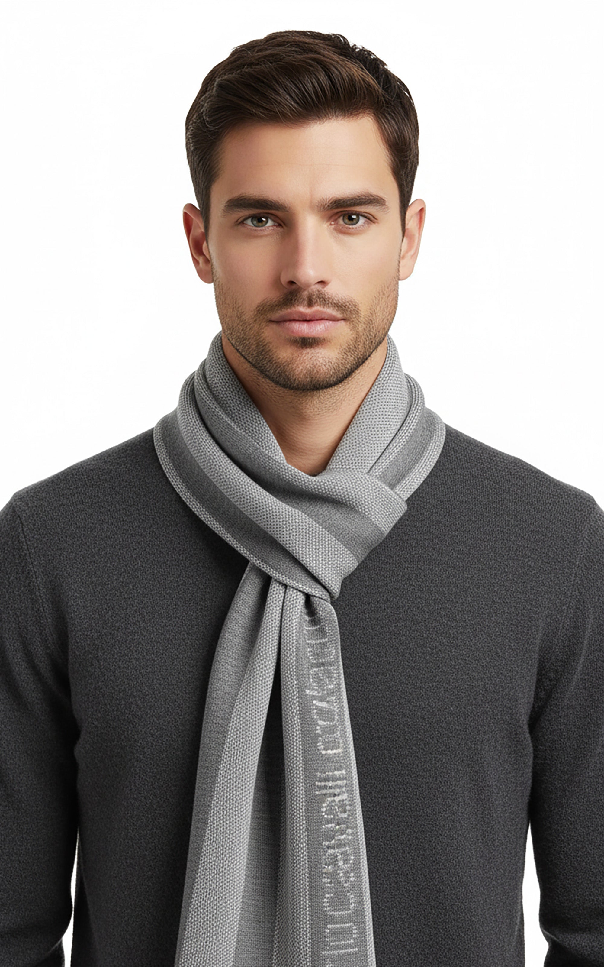 Roberto Cavalli light grey Wool Scarf