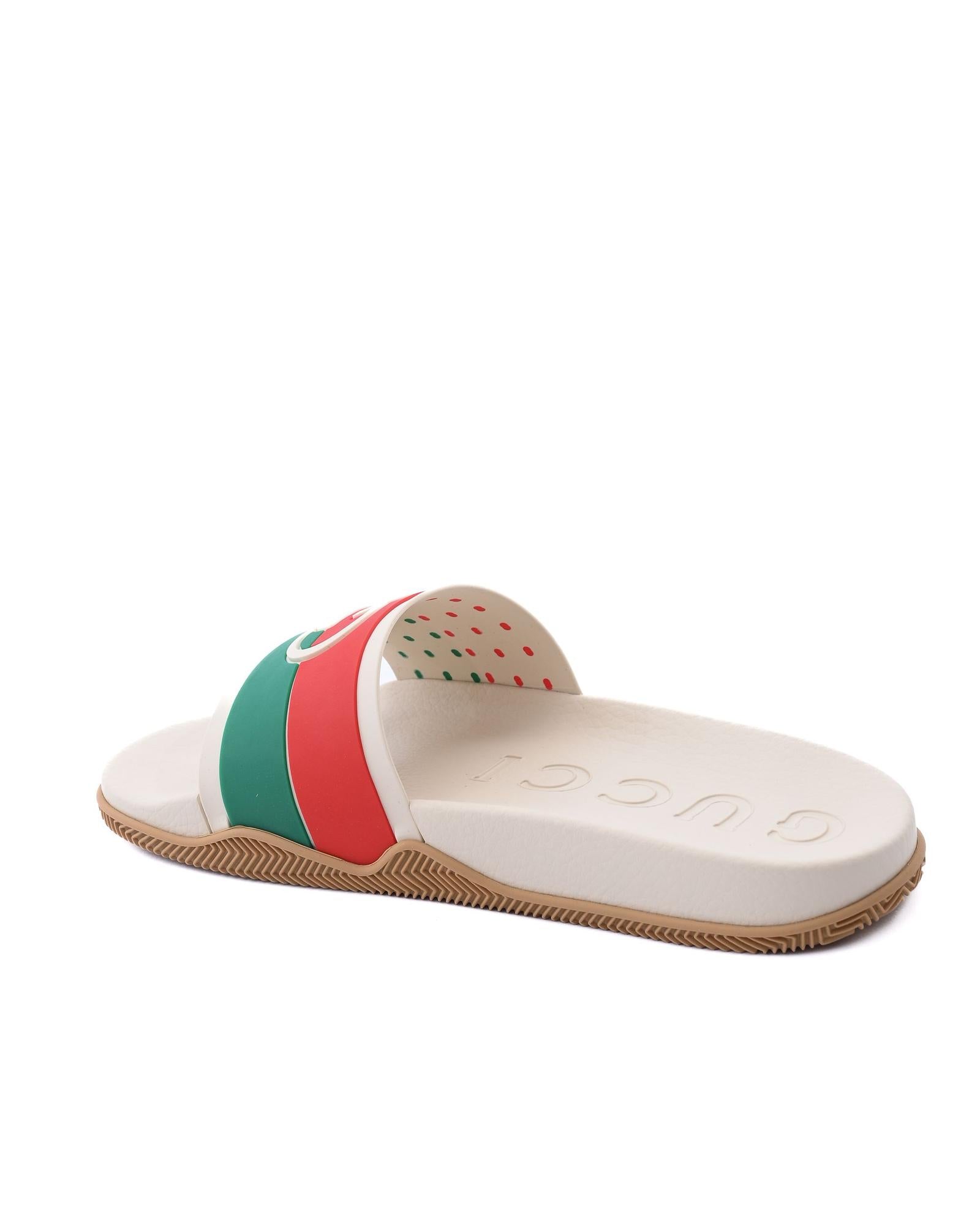 Gucci  GG Slide Sandals for Men - White