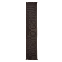 Roberto Cavalli black and navy Wool Blend Scarf