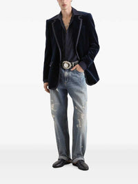 Dolce & Gabbana Men Sicilia Single-Breasted Velvet Jacket