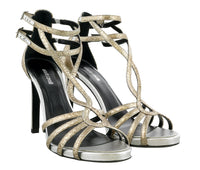 Roberto Cavalli Gold/Silver Stiletto Strappy Sandal-