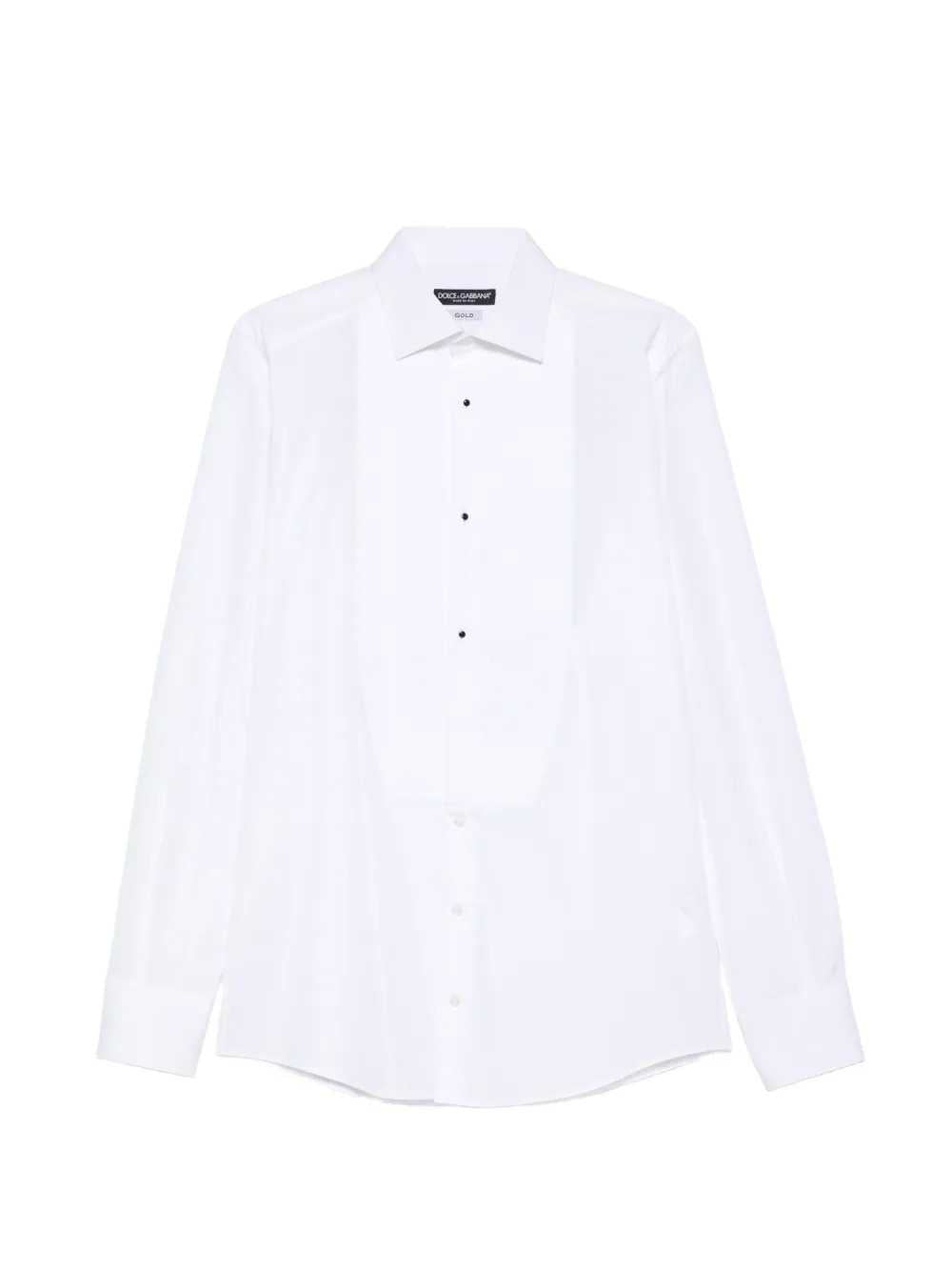 Dolce & Gabbana Men Gold-Fit Cotton Poplin Tuxedo Shirt