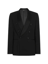 Dolce & Gabbana Men Double-Breasted Techno Gabardine Jacket