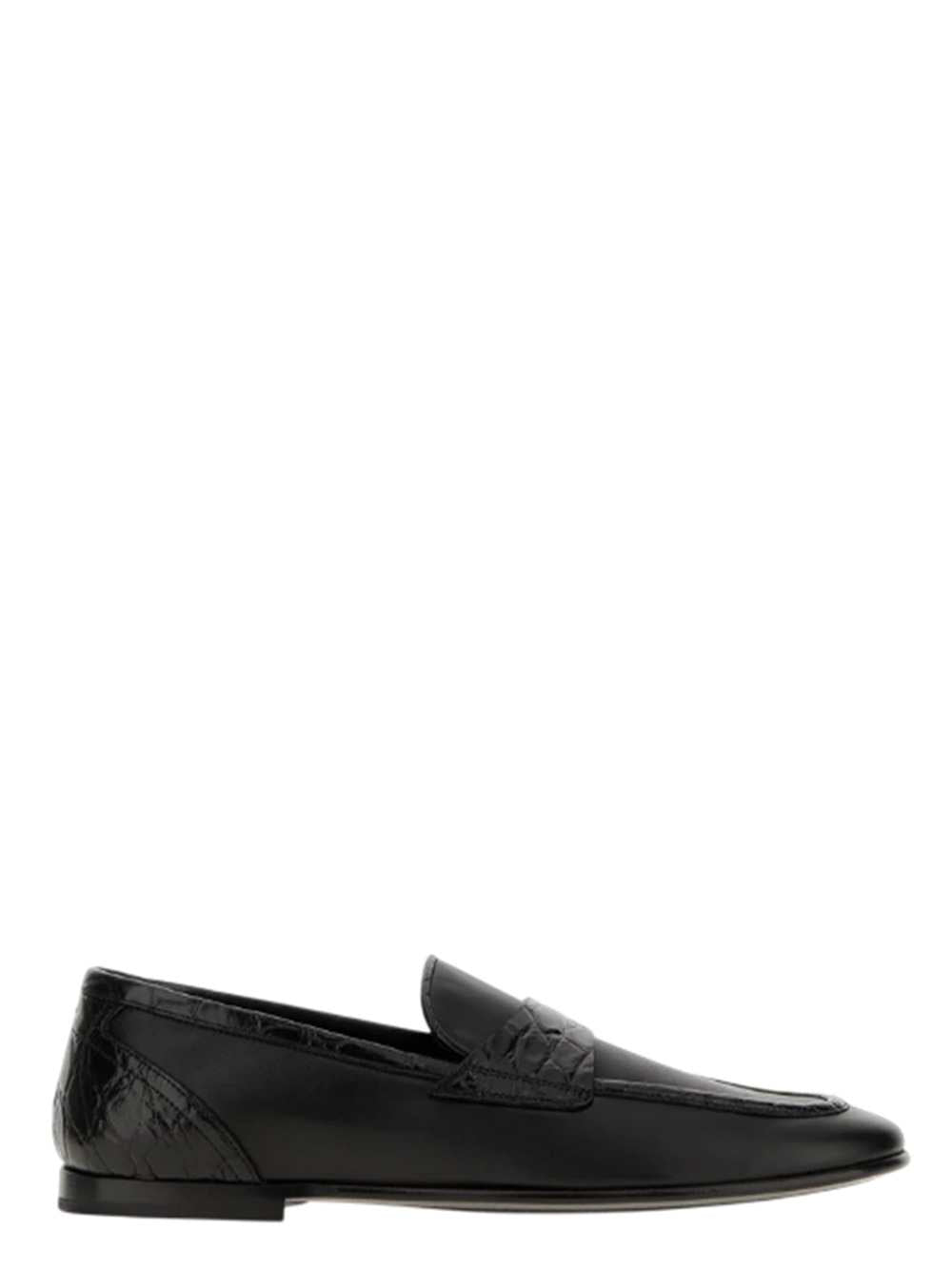 DOLCE & GABBANA Dolce & Gabbana Men Alligator-Effect Leather Loafers