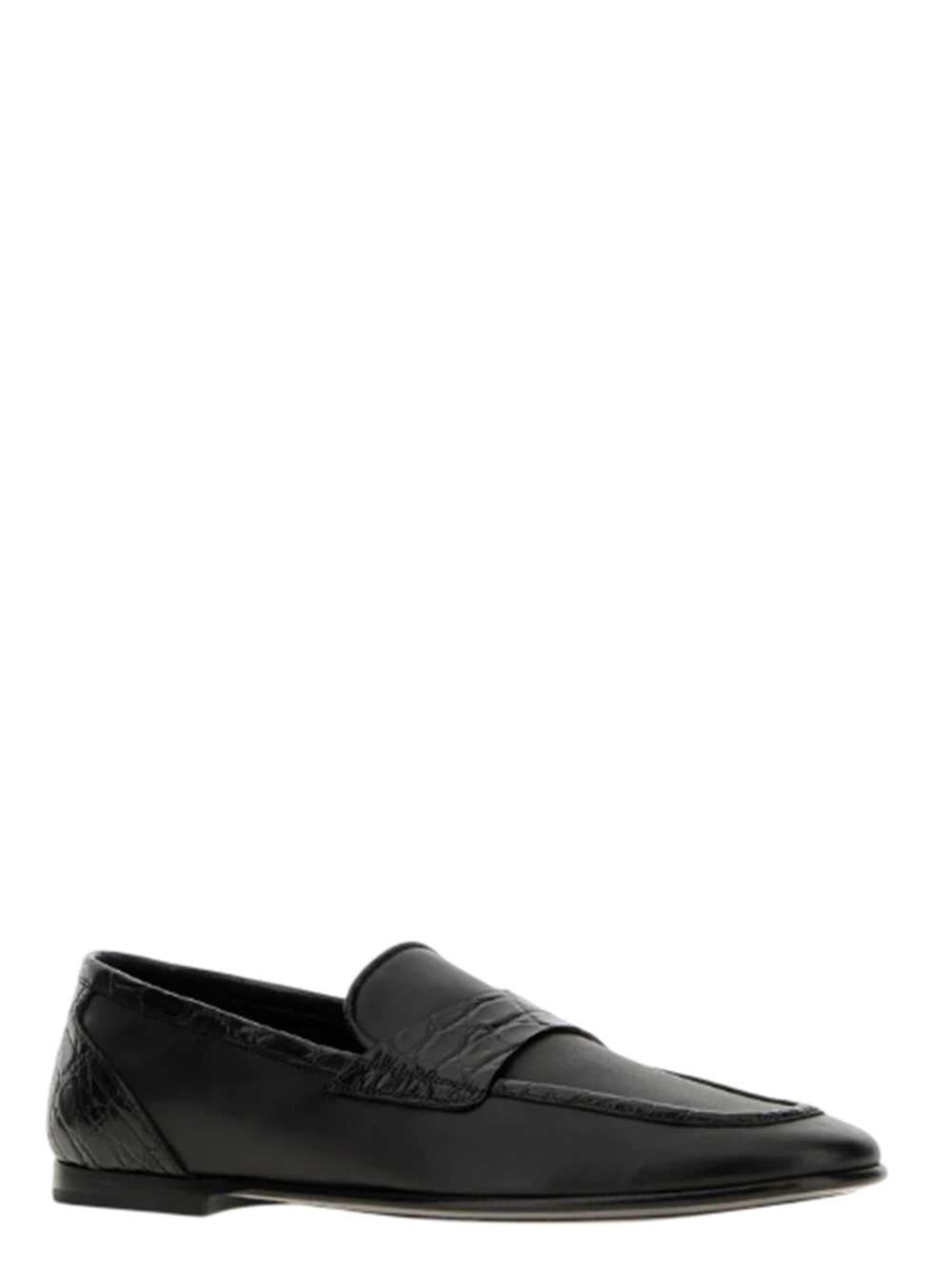 DOLCE & GABBANA Dolce & Gabbana Men Alligator-Effect Leather Loafers