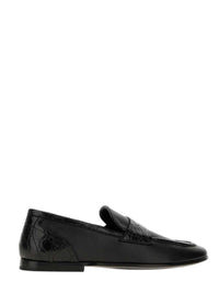 DOLCE & GABBANA Dolce & Gabbana Men Alligator-Effect Leather Loafers
