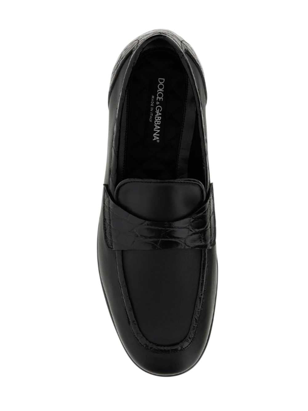 DOLCE & GABBANA Dolce & Gabbana Men Alligator-Effect Leather Loafers
