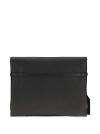 Dolce & Gabbana Men Leather Pouch With Padlock Detail