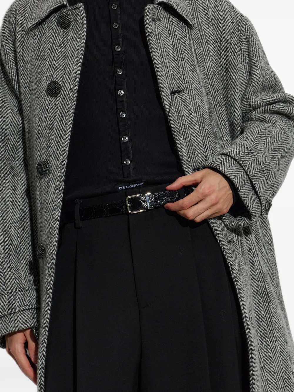 DOLCE & GABBANA Dolce & Gabbana Men Crocodile-Effect Buckle Belt