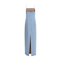 Di Stavnitser Di Stavnitser Blue Silk Long Women's Dress