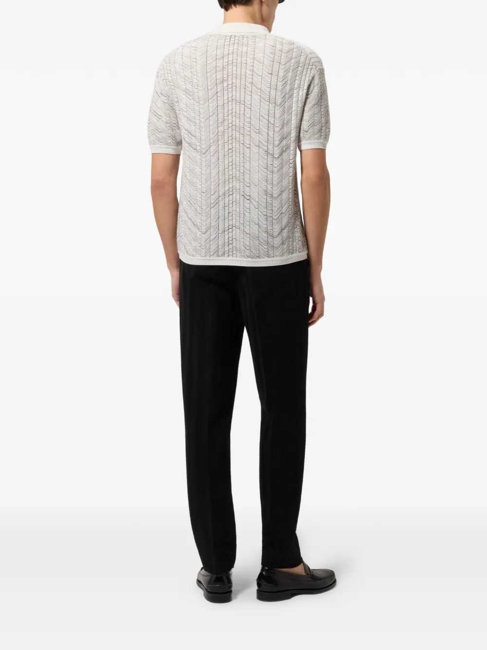 Missoni Men Open-Knit Cotton And Viscose Polo Shirt
