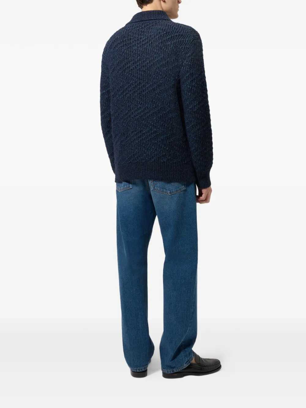 Missoni Men Oversized Wool-Blend Cardigan With Alpaca Inserts