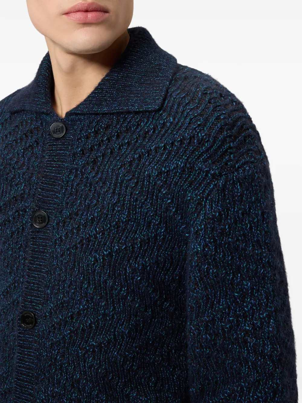 Missoni Men Oversized Wool-Blend Cardigan With Alpaca Inserts
