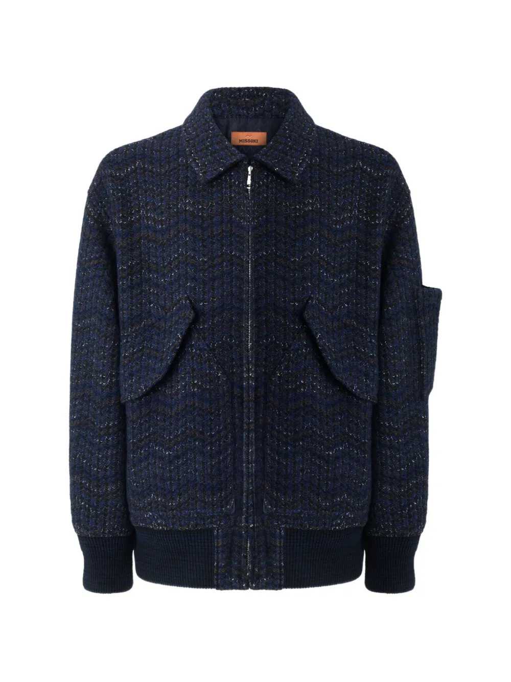 Missoni Men Cashmere Bomber Jacket With Pockets