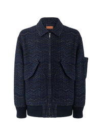 Missoni Men Cashmere Bomber Jacket With Pockets
