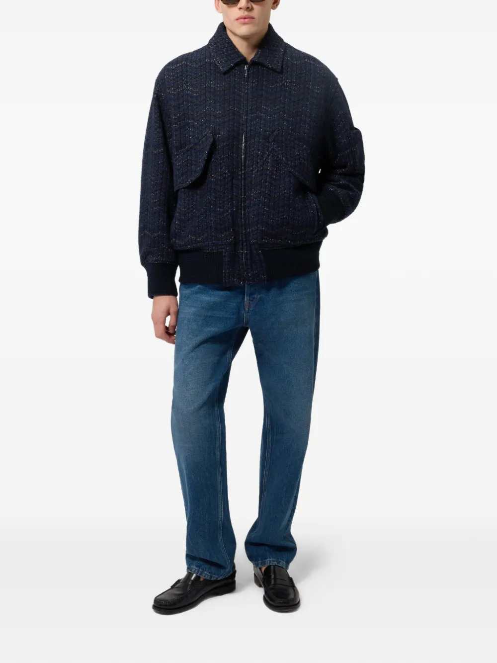 Missoni Men Cashmere Bomber Jacket With Pockets
