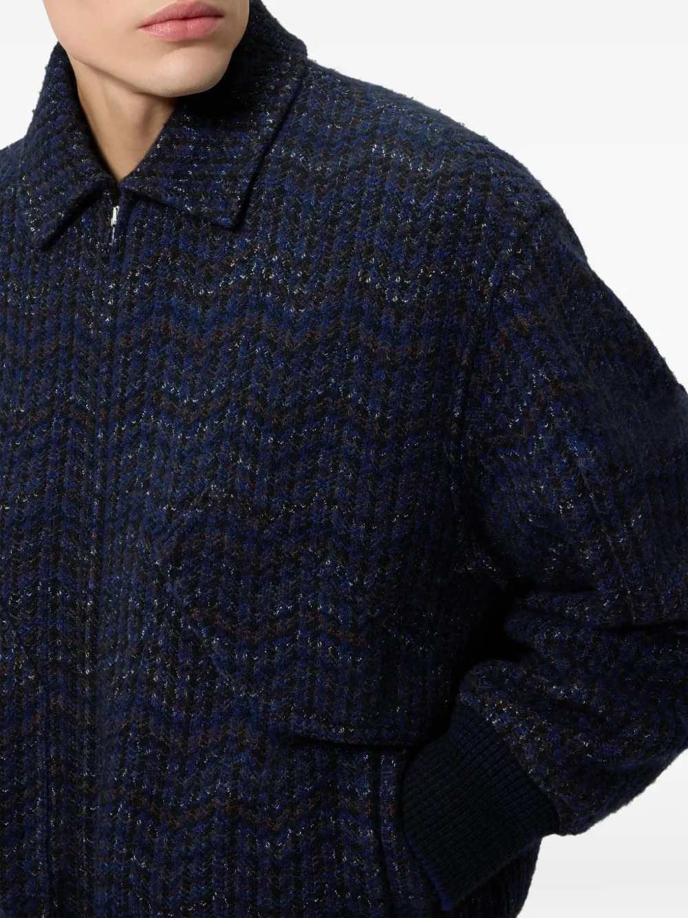 Missoni Men Cashmere Bomber Jacket With Pockets