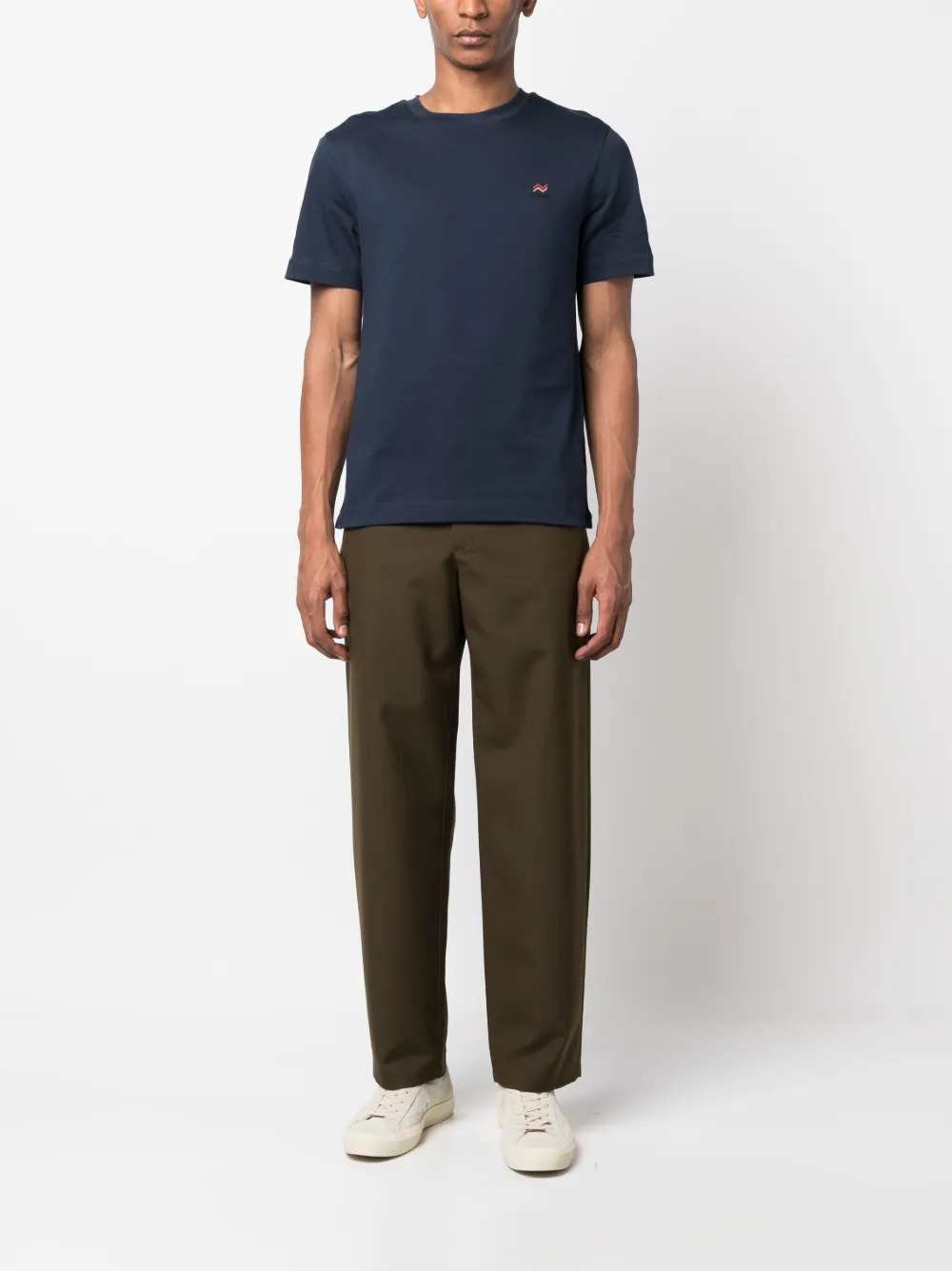 Missoni Men Embroidered Logo Cotton Crew-Neck T-Shirt