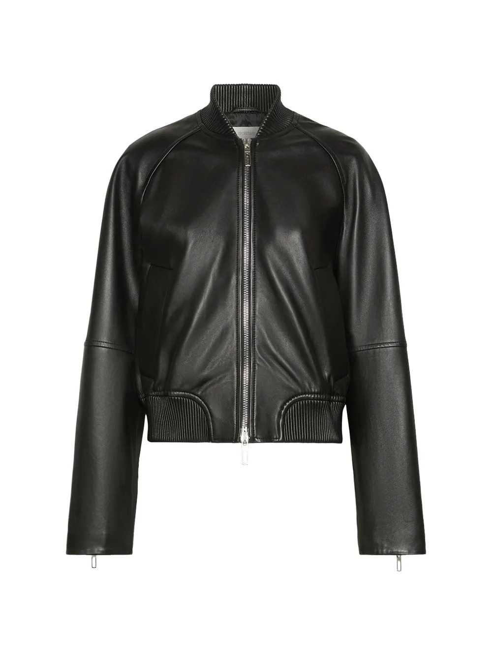 SPORTMAX Sportmax Women Nappa Leather Bomber Jacket - Black