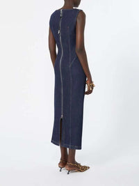 Sportmax Women Denim Dress With Zip Fastening