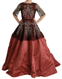Dolce & Gabbana Crystal Chandelier Silk Princess Gown Women's Dress