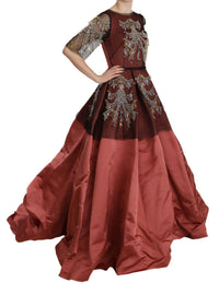 Dolce & Gabbana Crystal Chandelier Silk Princess Gown Women's Dress