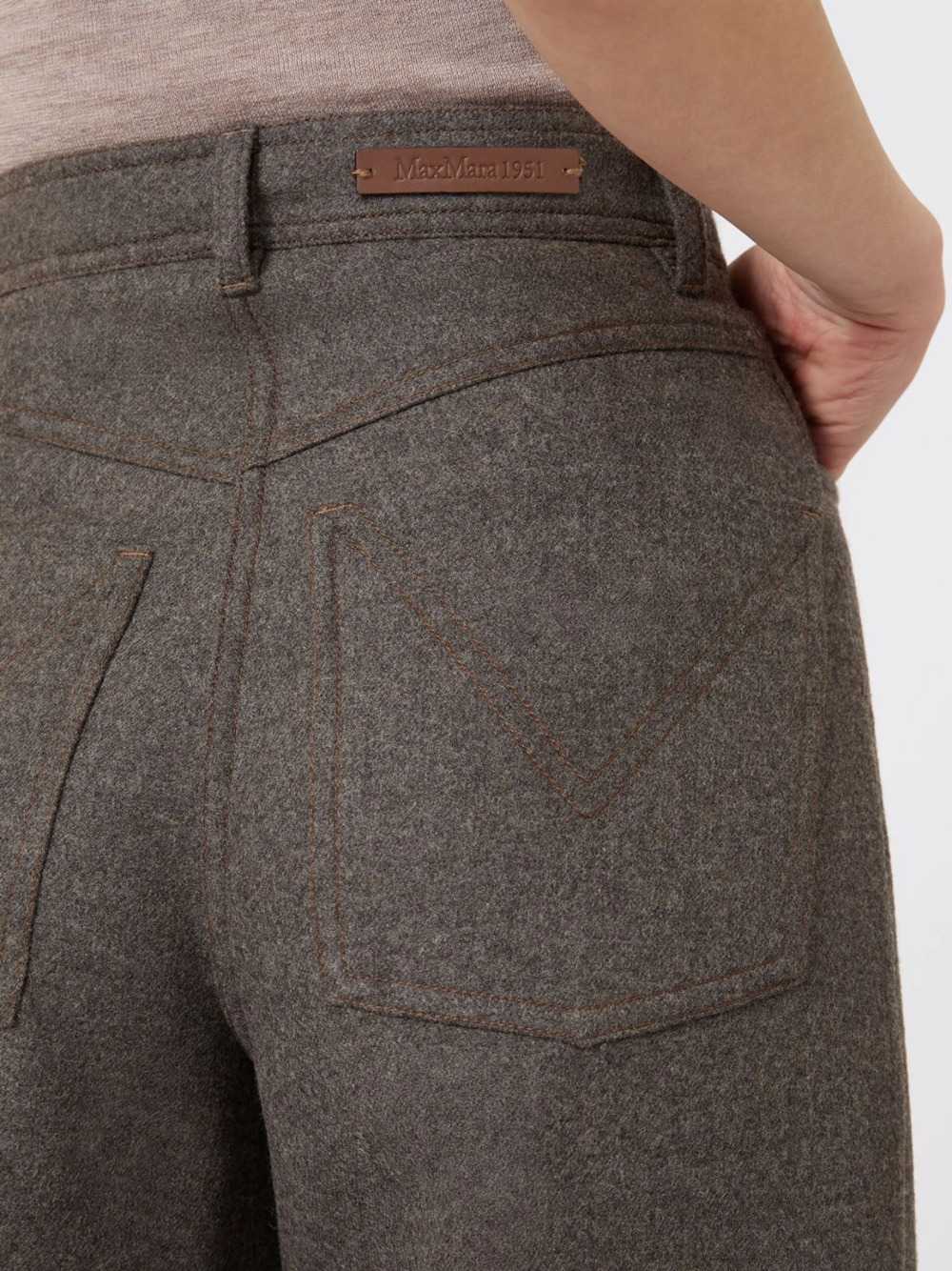 MAX MARA Max Mara Women Wide-Leg Felted Wool Trousers - Brown-Grey