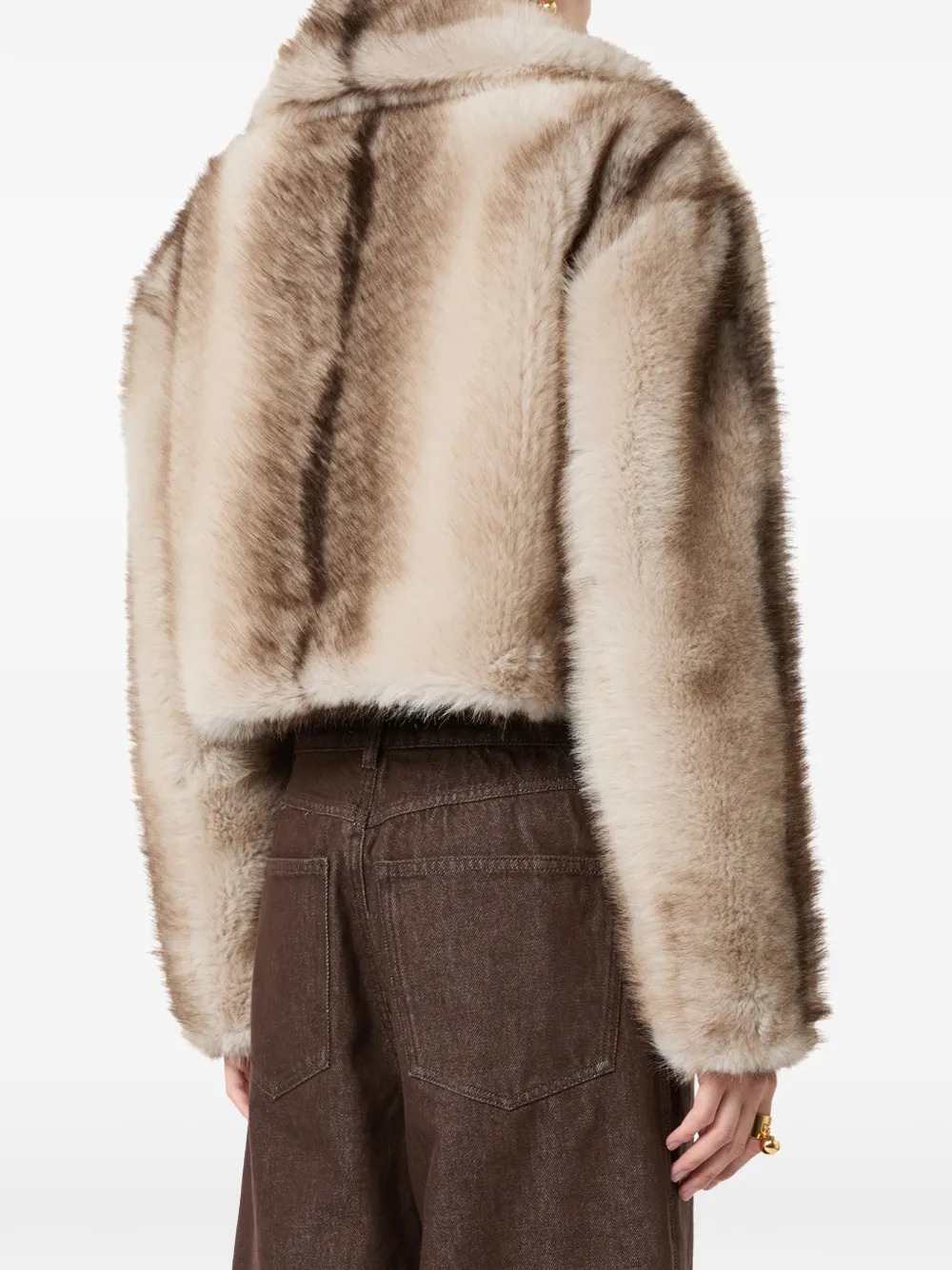 Sportmax Women Cropped Furry Jersey Jacket
